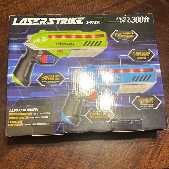 NIB Nerf Laser Strike 2 pack laser guns gun blue green - Picture 2 of 7